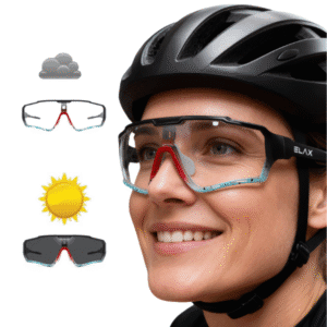 Óculos de Ciclismo ELAX-058 Fotocromáticos Com Proteção UV400