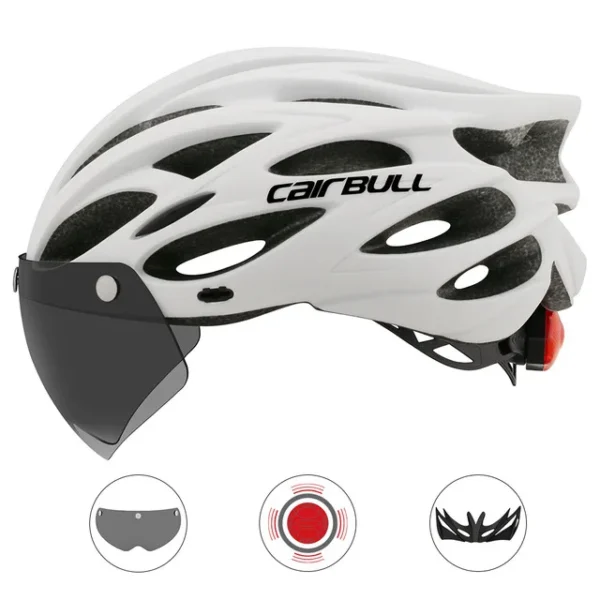 Capacete StellarDefender Cairbull C/ Viseira E Led Traseiro - Imagem 7