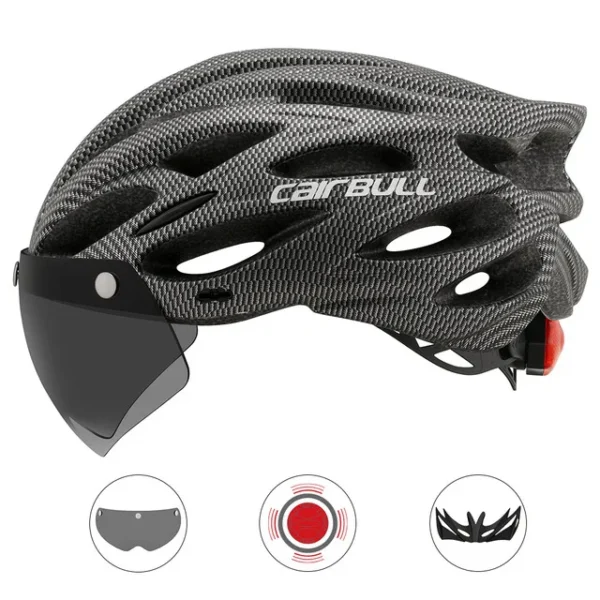 Capacete StellarDefender Cairbull C/ Viseira E Led Traseiro - Imagem 8