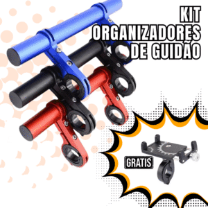 Extensor Organizador de Guidão BikeRack Aluminum + Suporte de Celular Alumínio Reforçado AlumiGrip-L GRÁTIS!